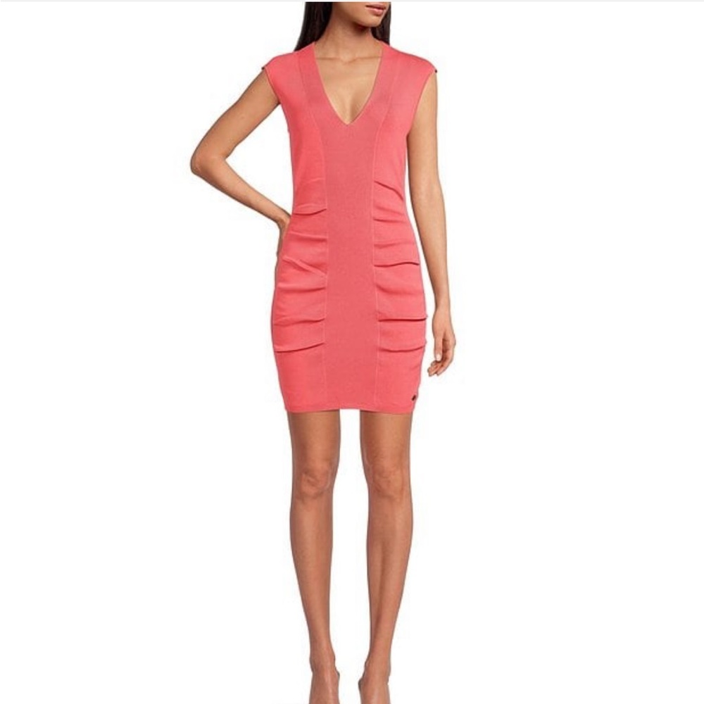 Ted Baker London Coral V Neck Body Con Dress, size 12. (Ted Baker size 4).